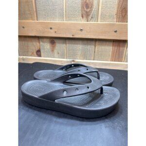 Black Crocs Womens Flip Flops Size 6 Lightweight Iconic Comfort Slip-On Sandals